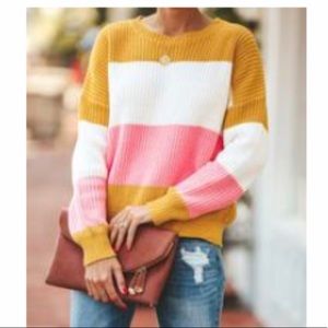 Striped multi colored knit sweater